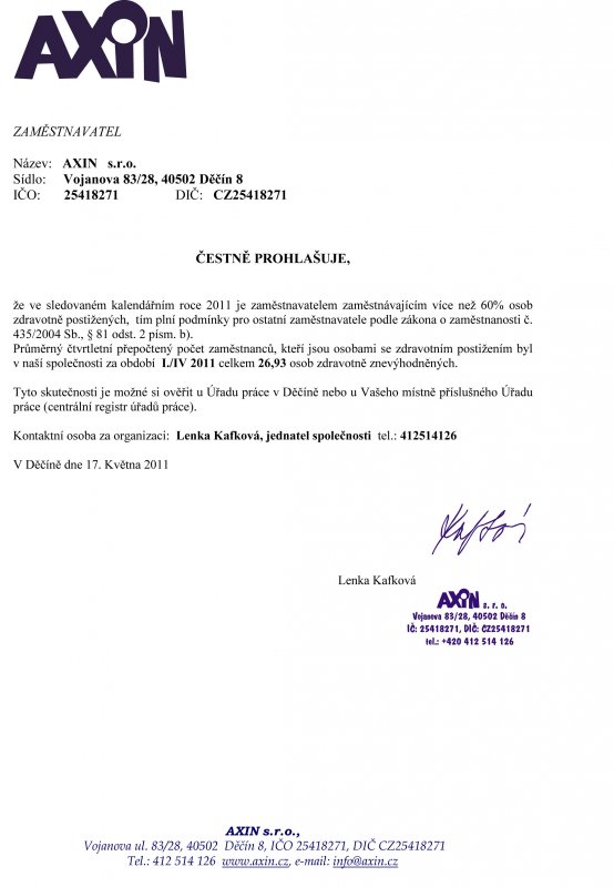 čestné prohlášení I./IV. 2011